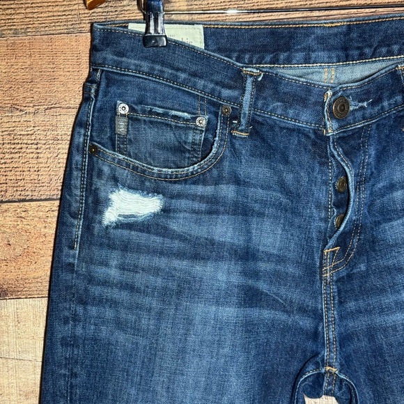 Abercrombie & Fitch The A&F Slim Straight Jeans Men’s size 34 x 34 Distressed - Picture 4 of 11